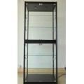 glass display cabinet with storage