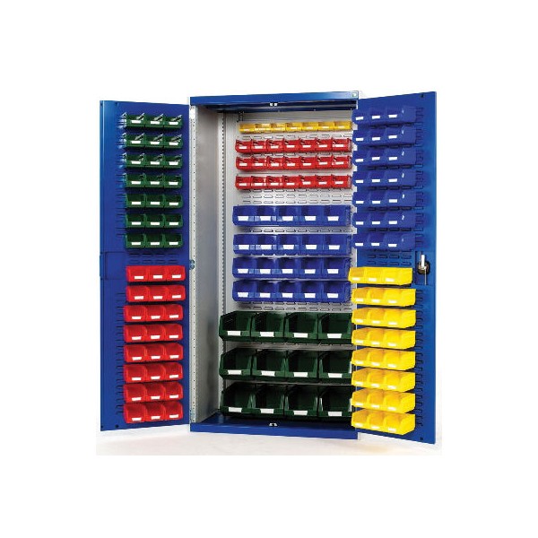 plastic parts box cabinet with louver boards